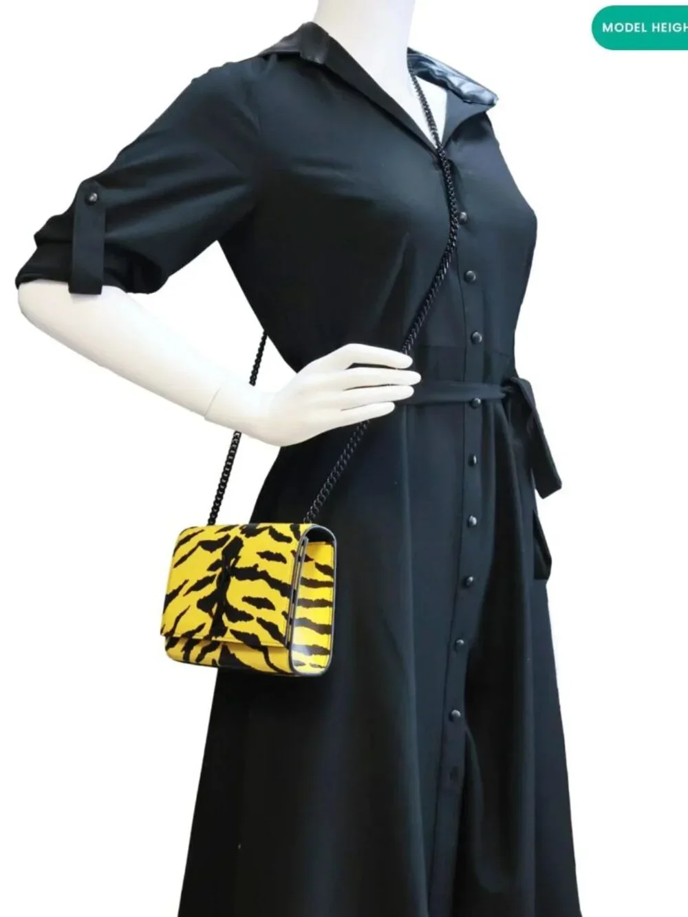 Yves Saint Laurent Classic Kate Zebra Print Leather Crossbody Bag Yellow
